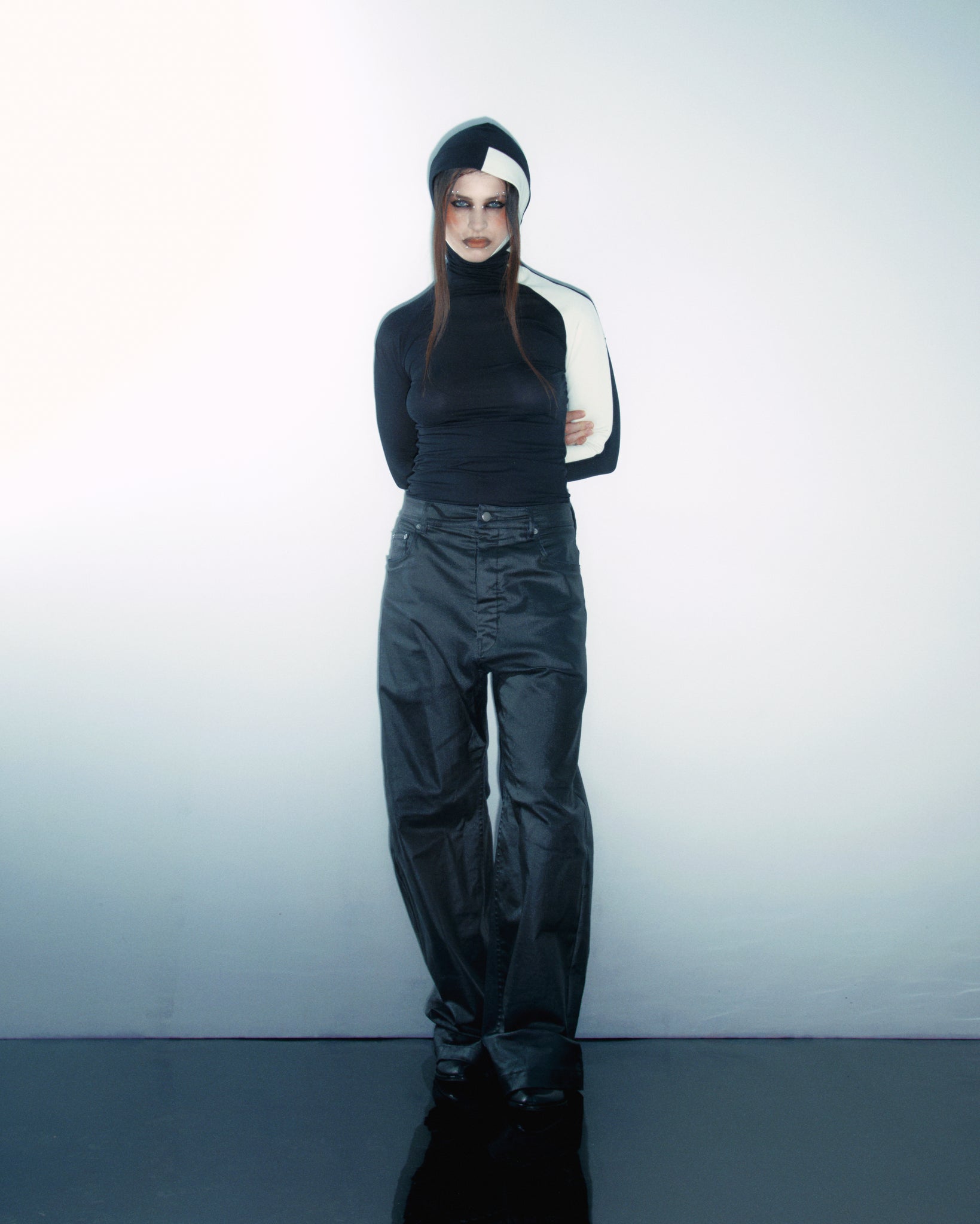 Hooded Two Tone Longsleeve Top
