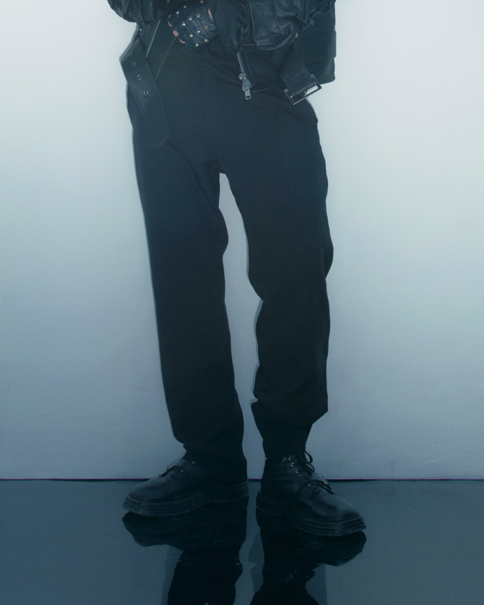 Black Multi Zip Trouser