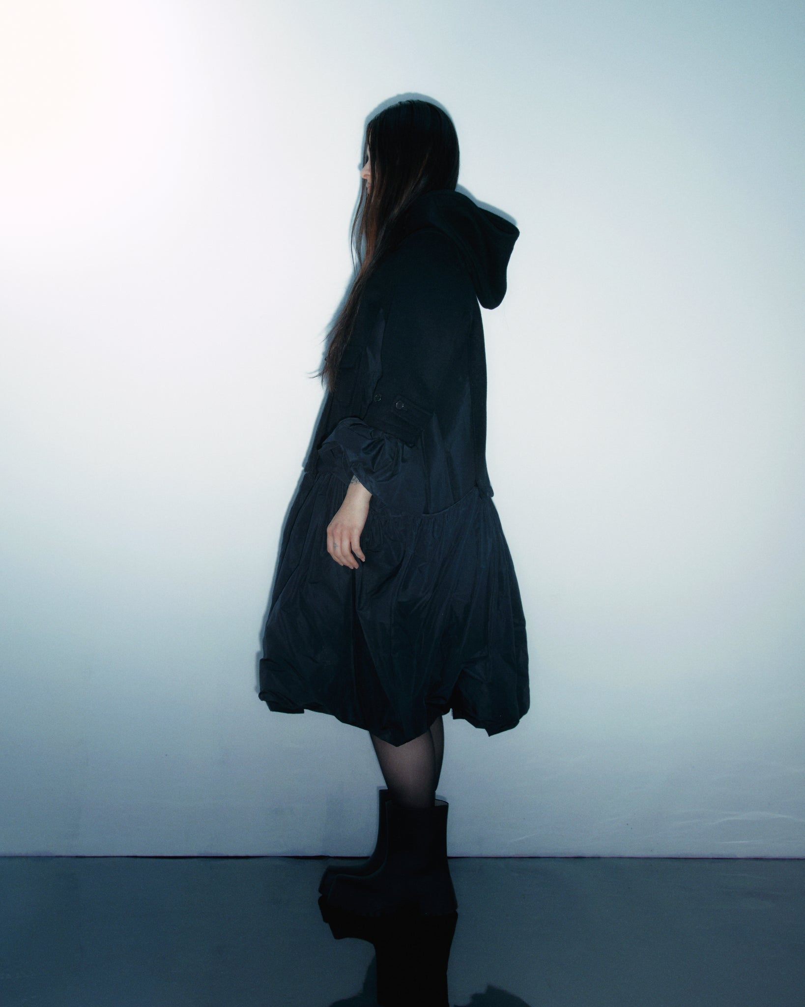 Silk Applique Wool Toggle Coat