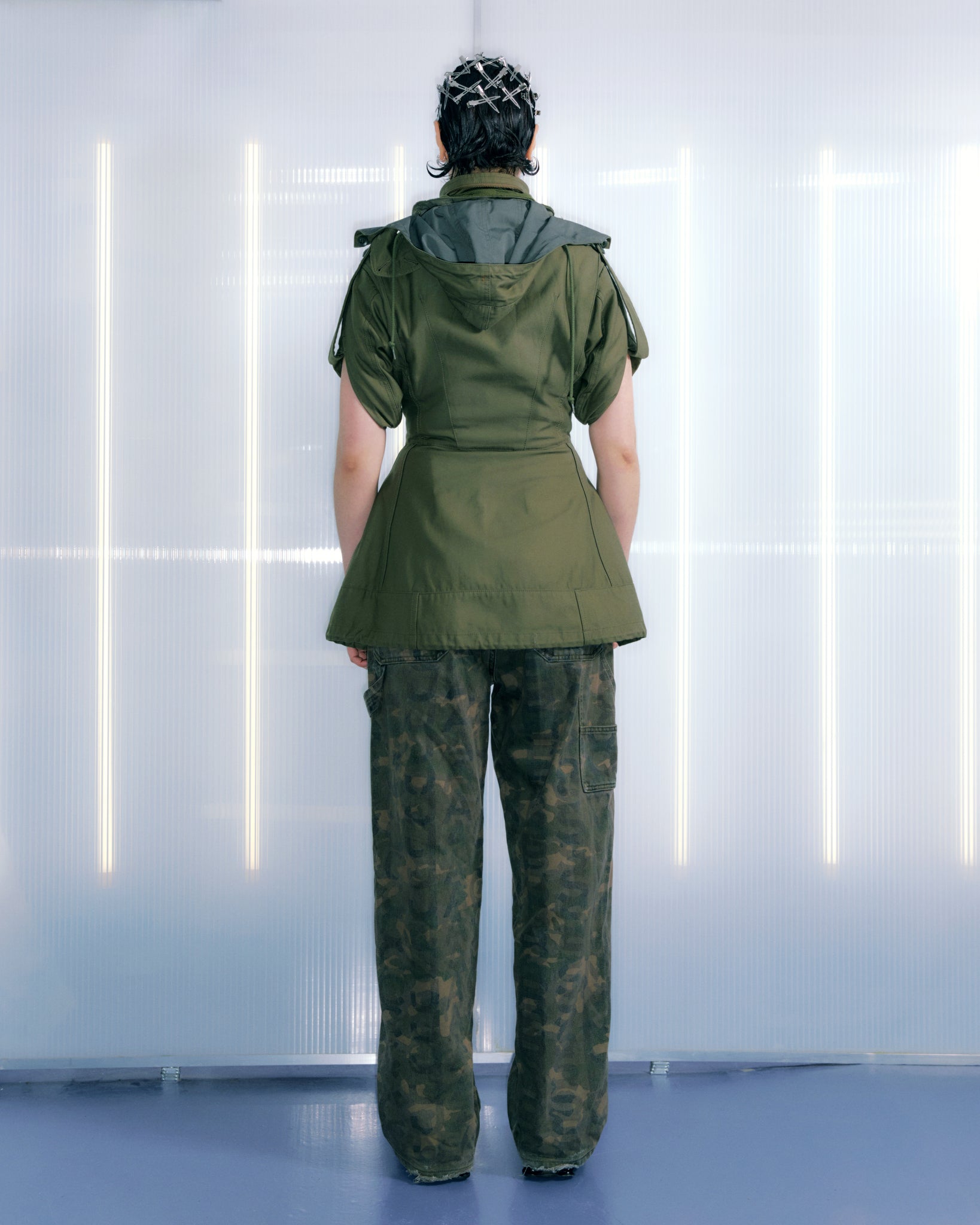 Khaki Zip Up Utility Short Sleeve Jacket Fall 2010