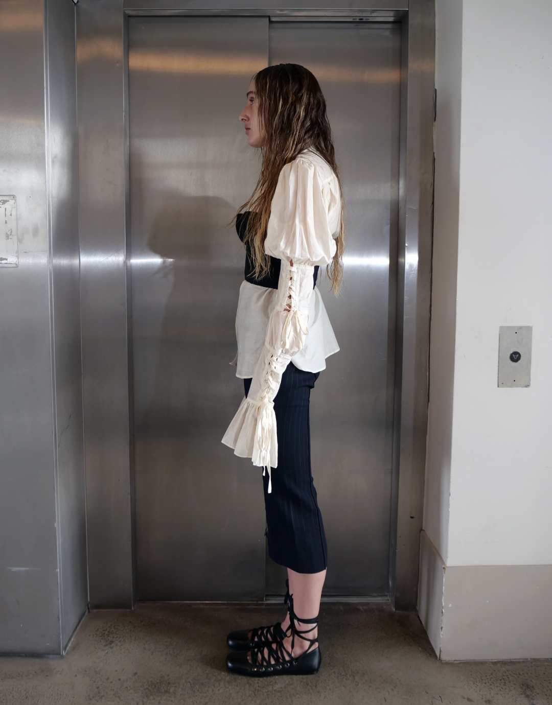 Camo Detail Pinstripe Trousers