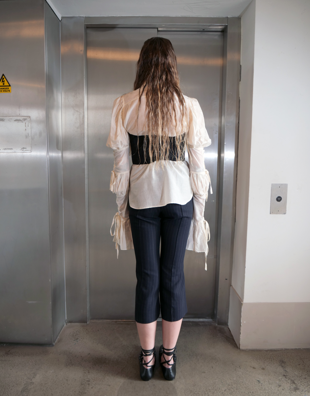 Camo Detail Pinstripe Trousers