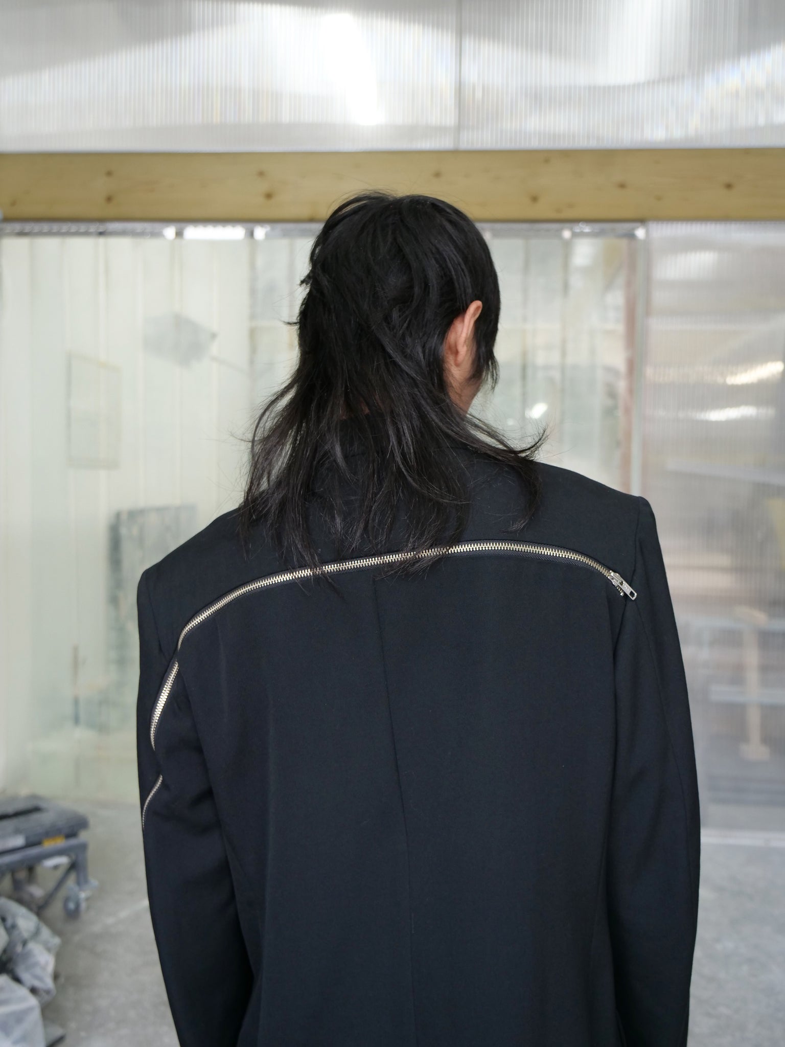 Oversized Black Suit With Back Zip Detail