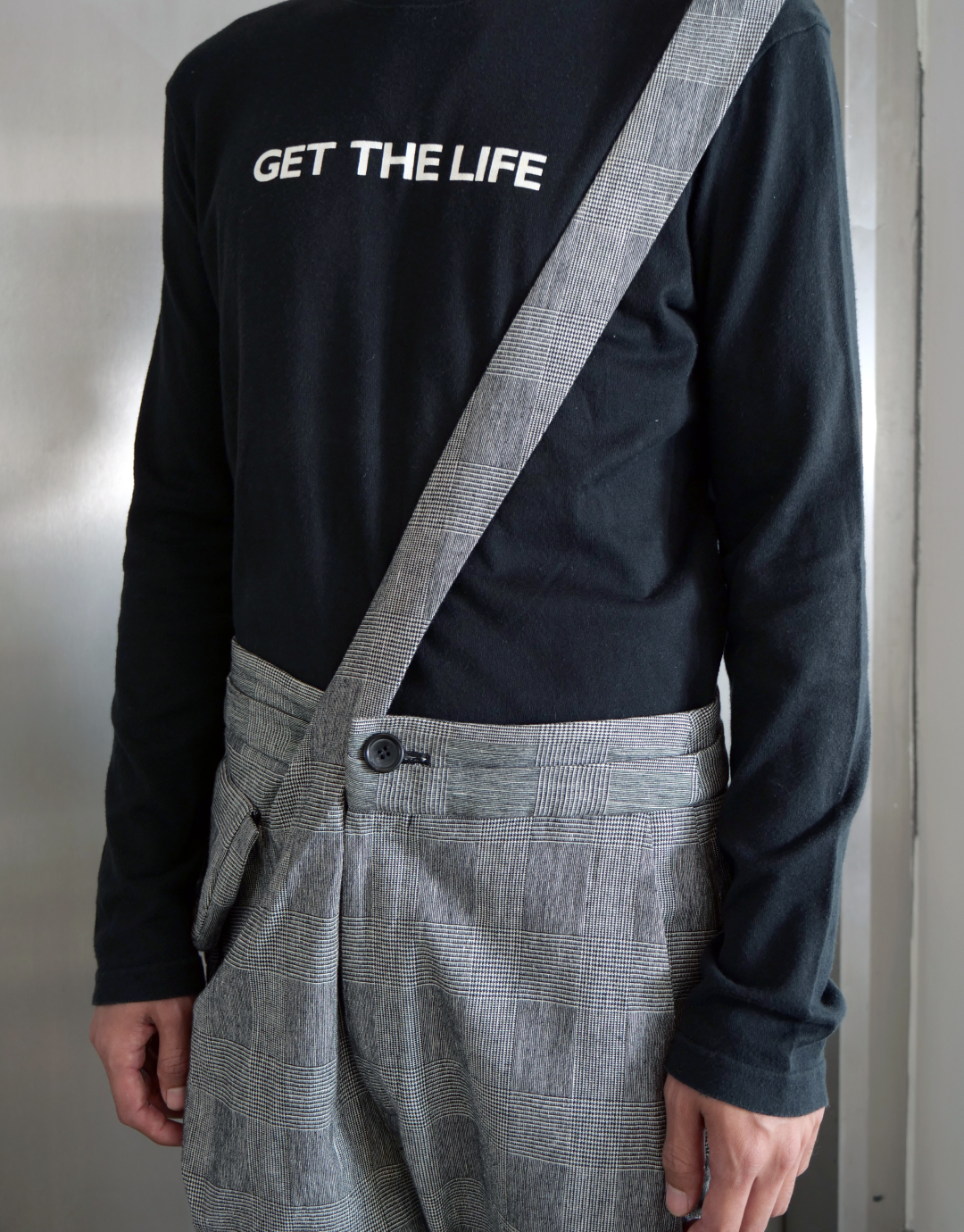 Checkered Trousers with Strap