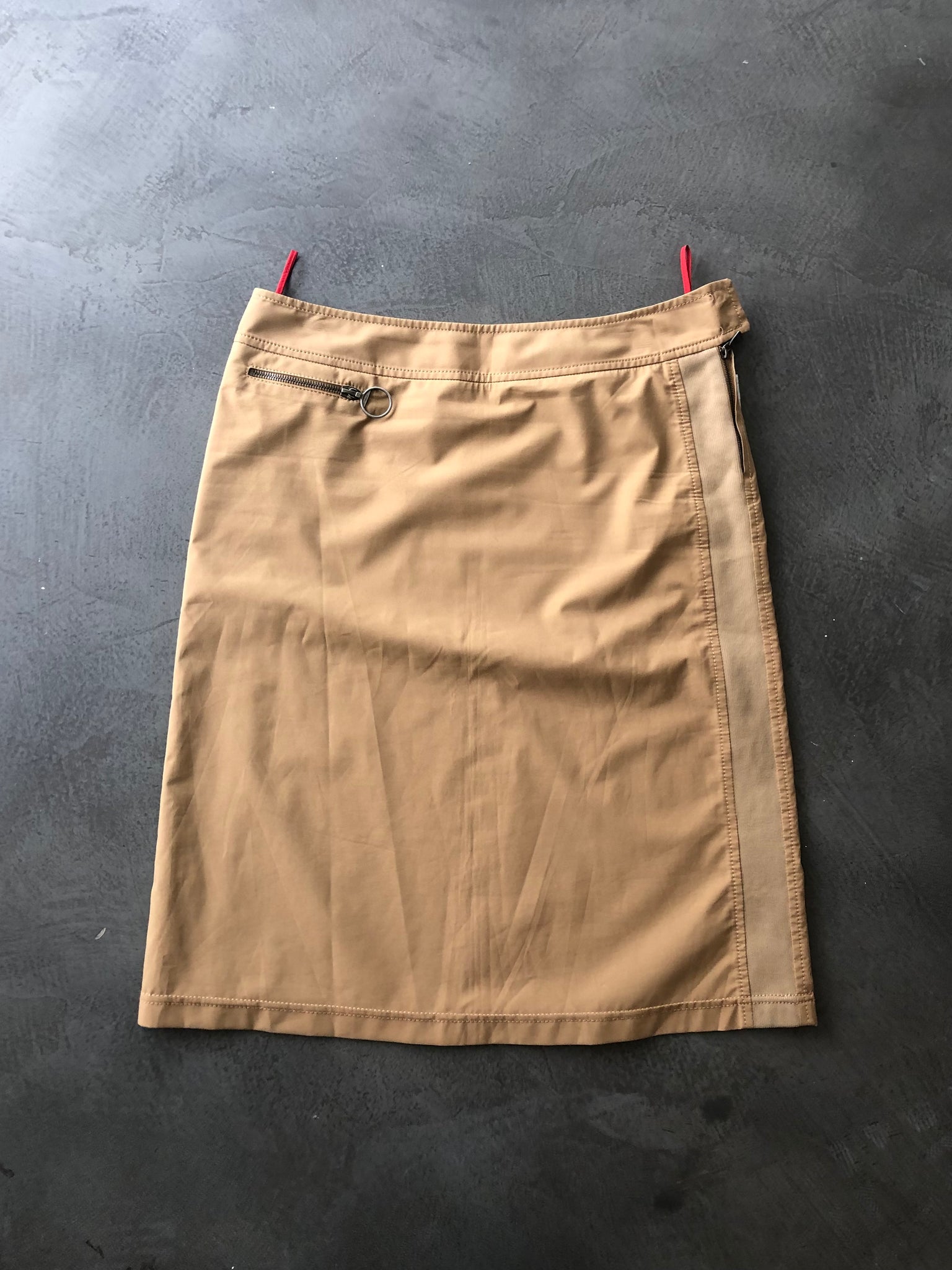 Camel A-Line Zip Skirt