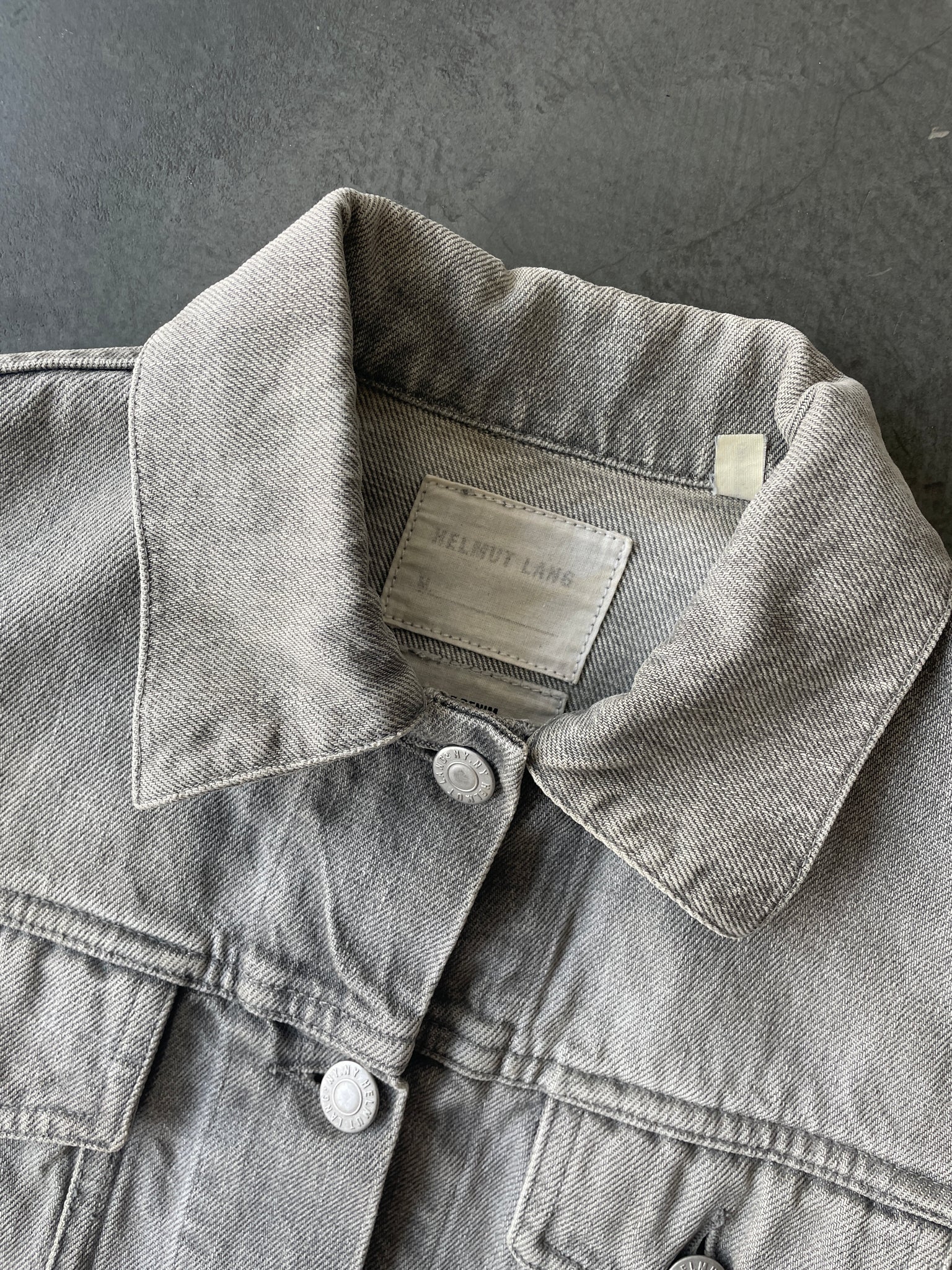 Extended Cuff Grey Denim Jacket