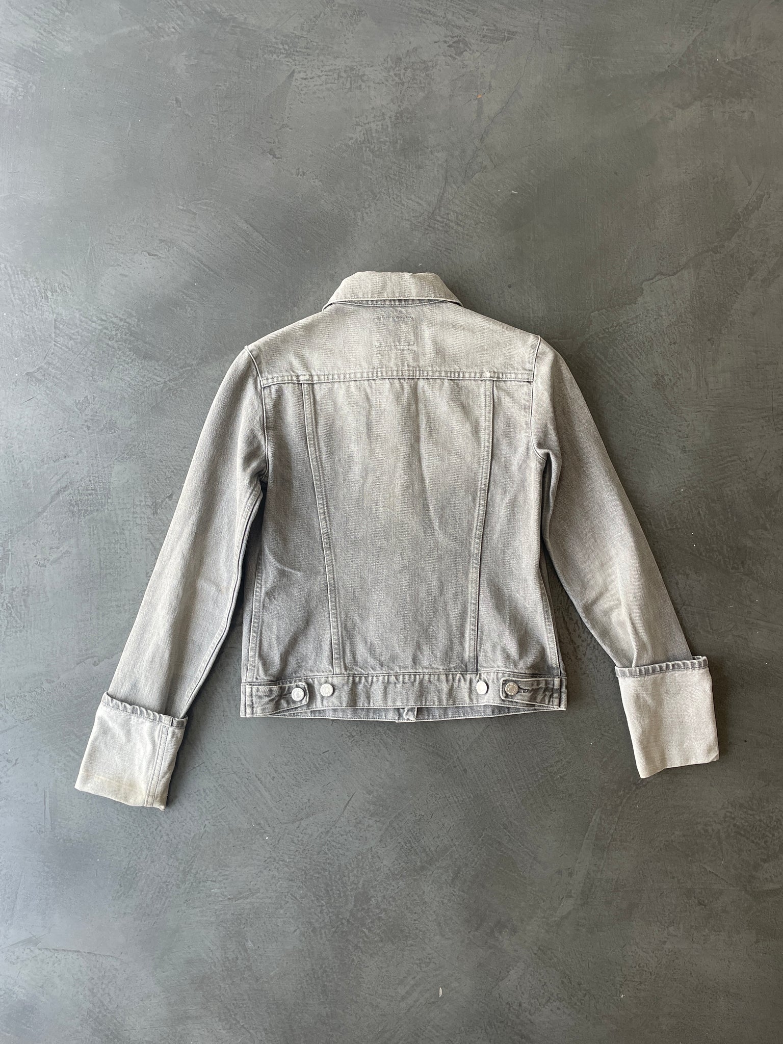 Extended Cuff Grey Denim Jacket