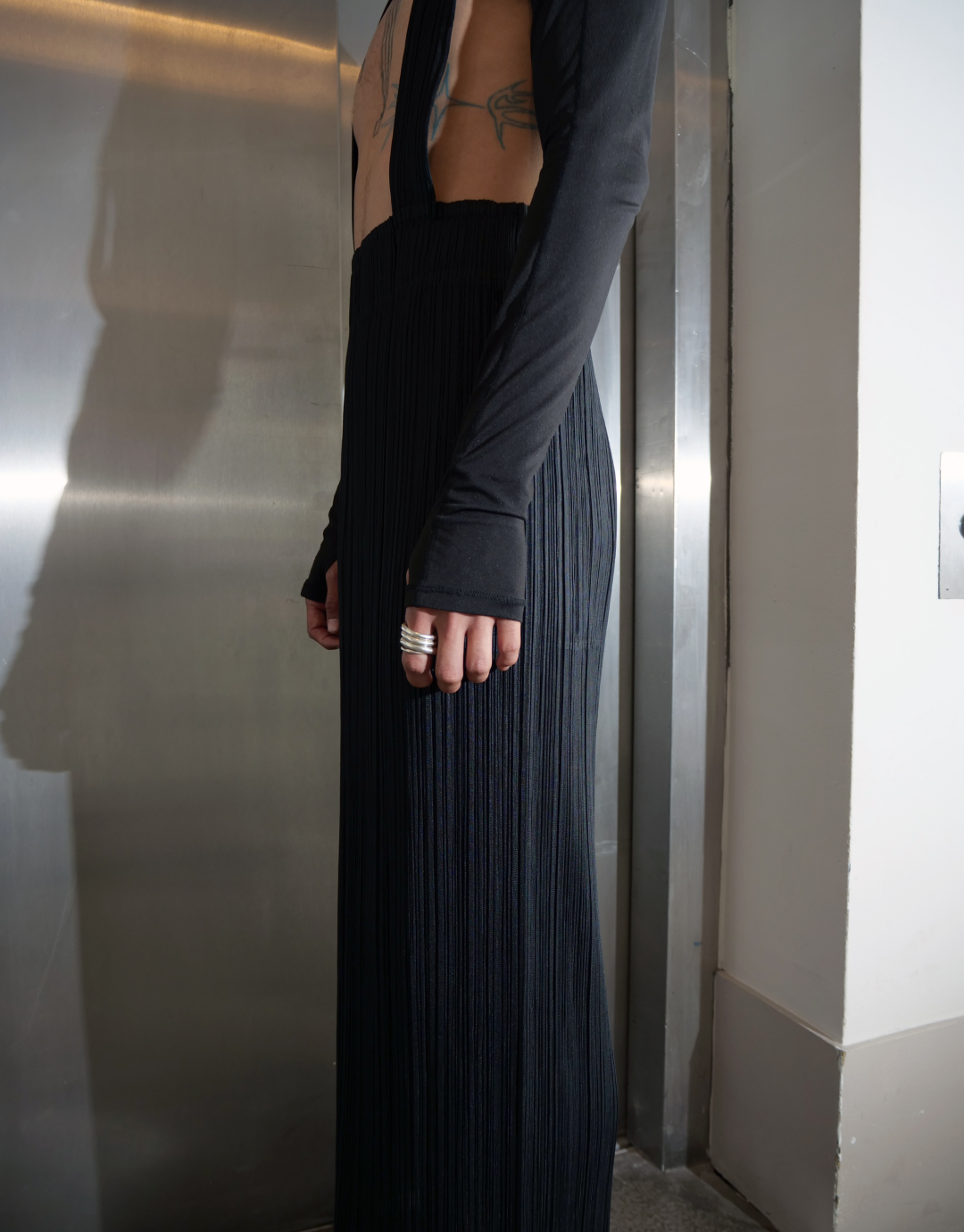 Pleats Please Suspender Skirt