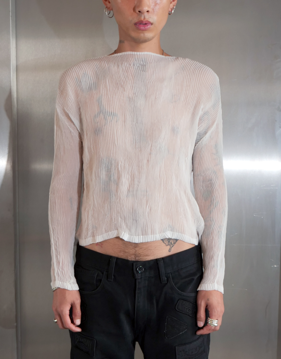 Pleats Please White Button Up Top