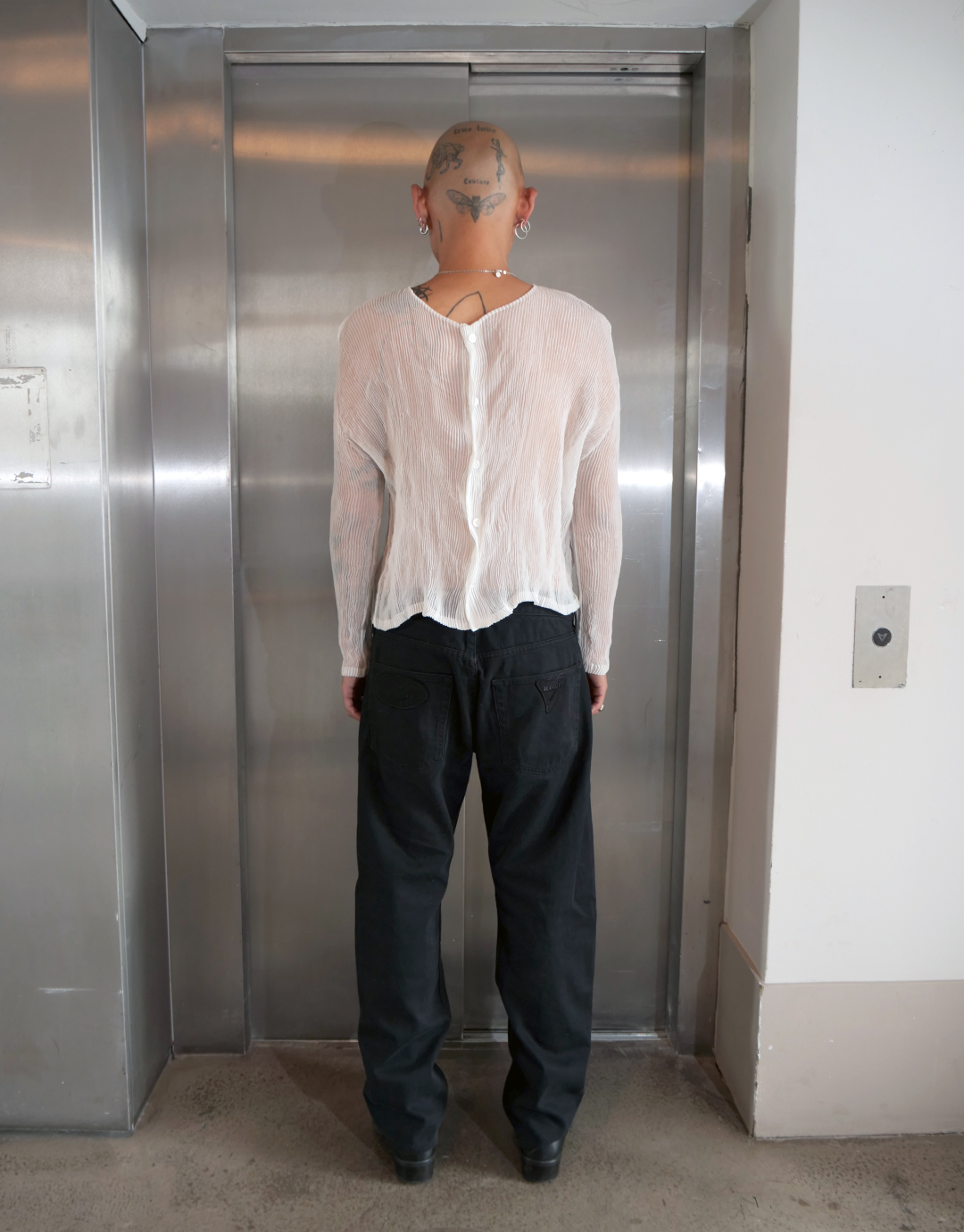 Pleats Please White Button Up Top