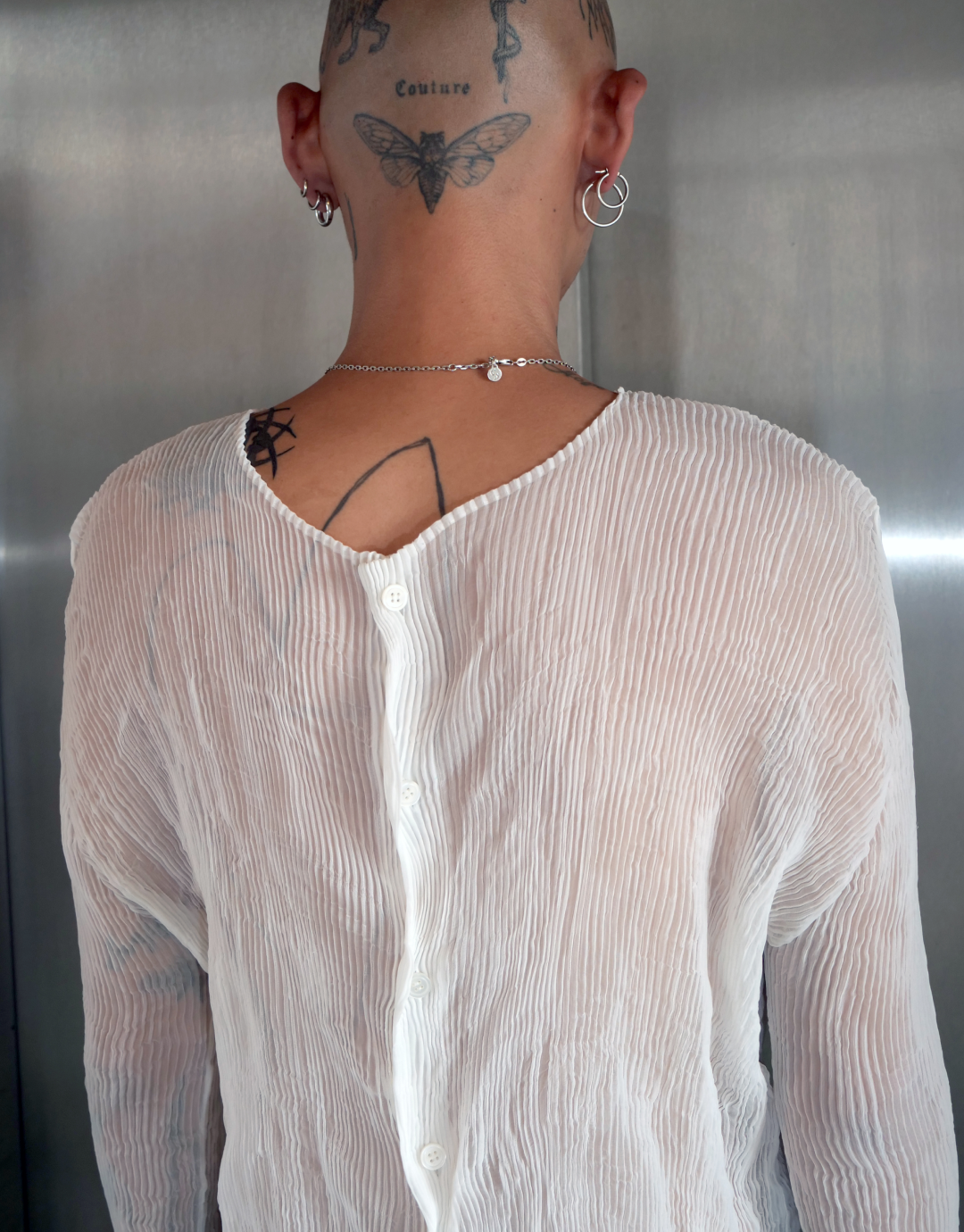 Pleats Please White Button Up Top