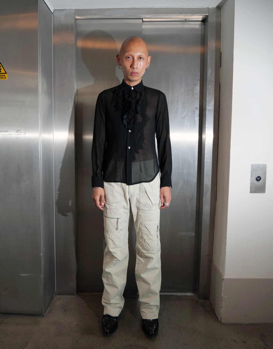 Ruffle Detail Silk Blouse