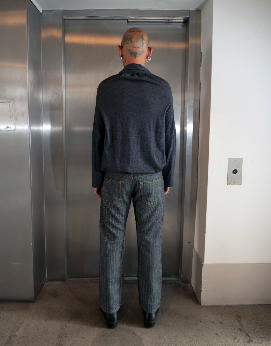 Striped Distressed Trousers