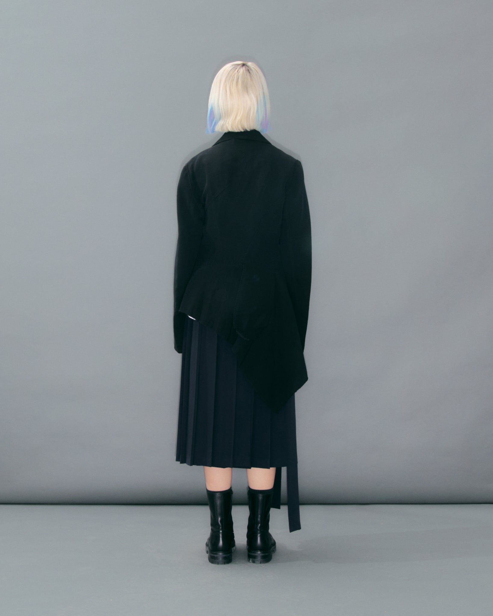 Single Stitched Asymmetrical Black Blazer