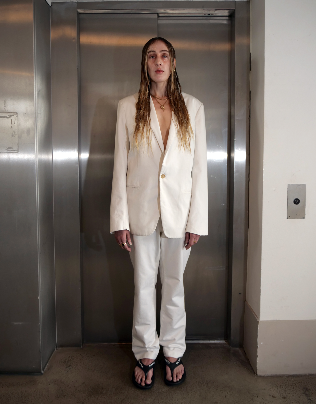 Margiela White Oversized Two Piece suit