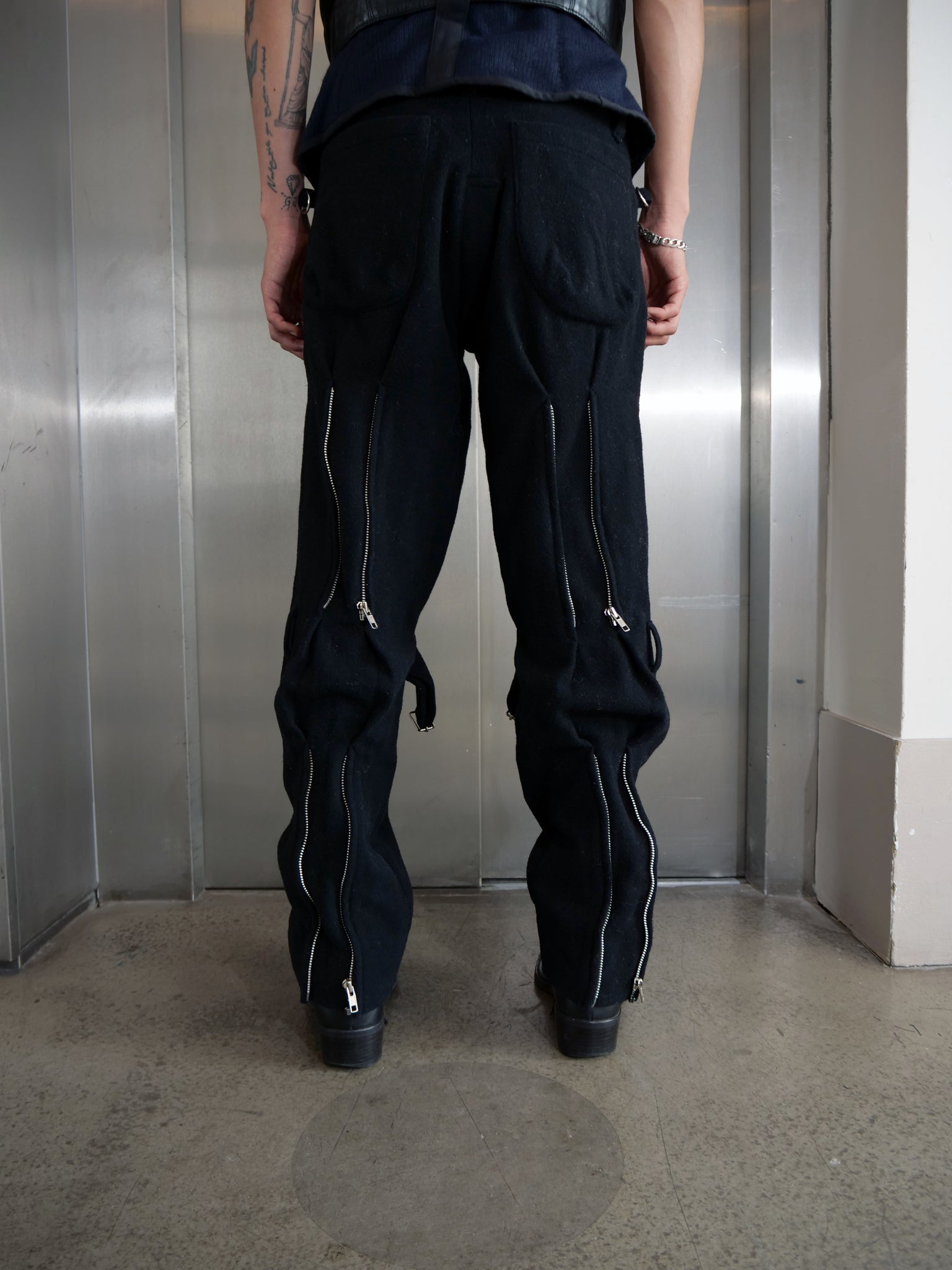 Black Trousers with Straps knees