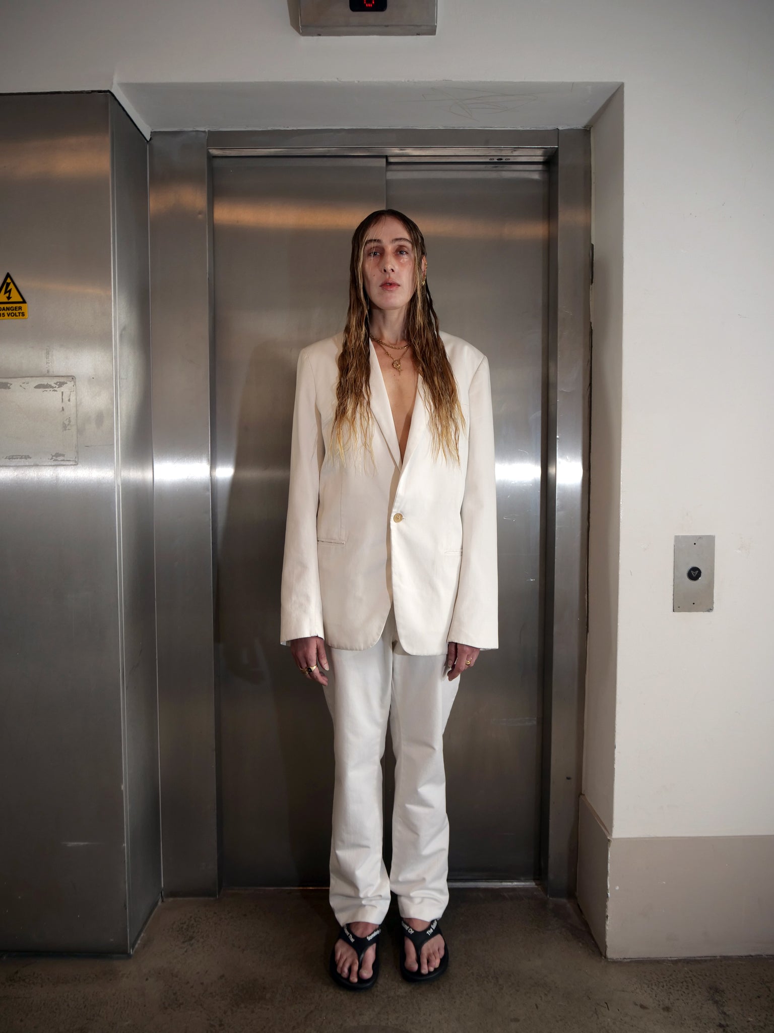 Margiela White Oversized Two Piece suit