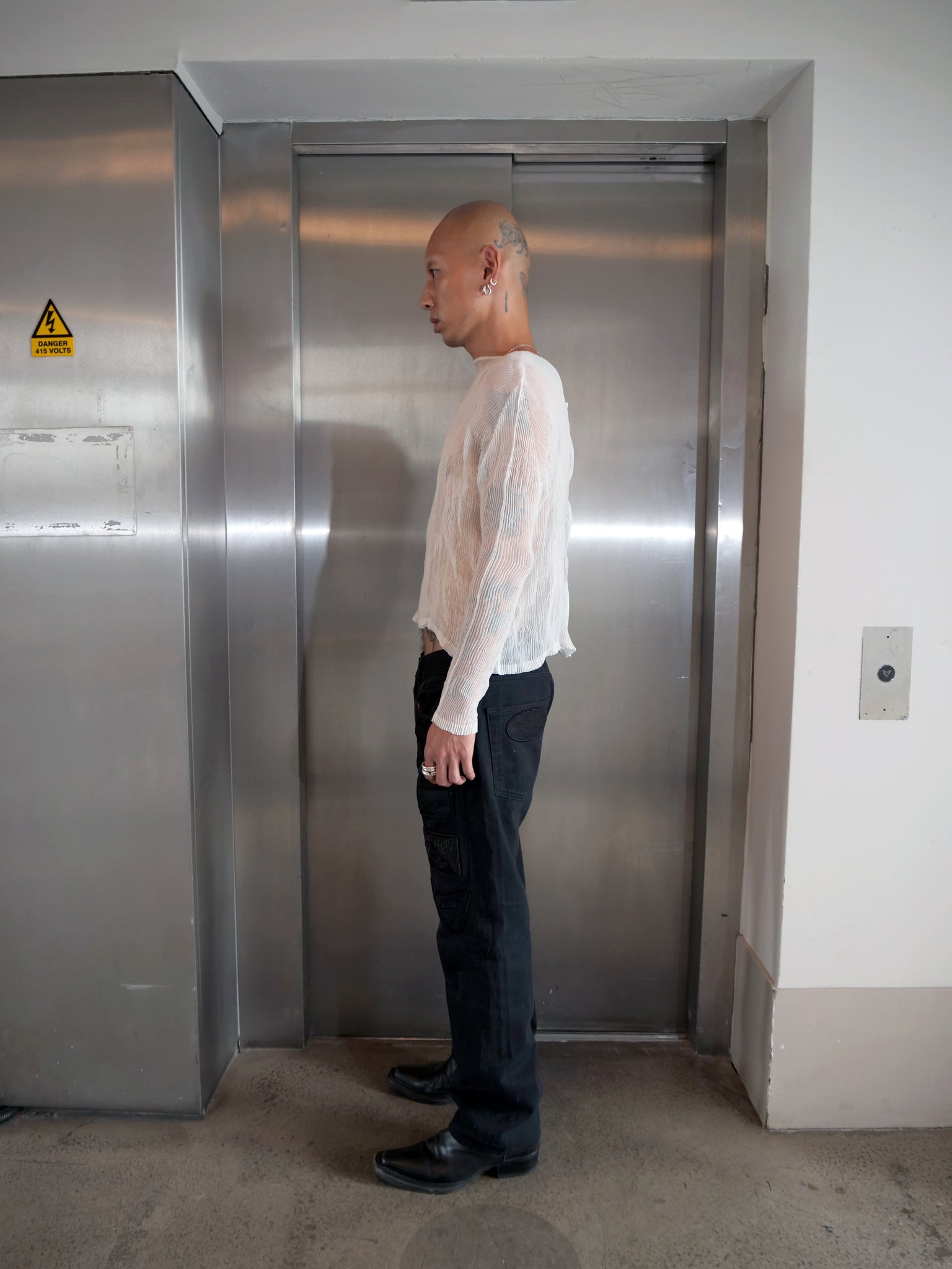 Pleats Please White Button Up Top