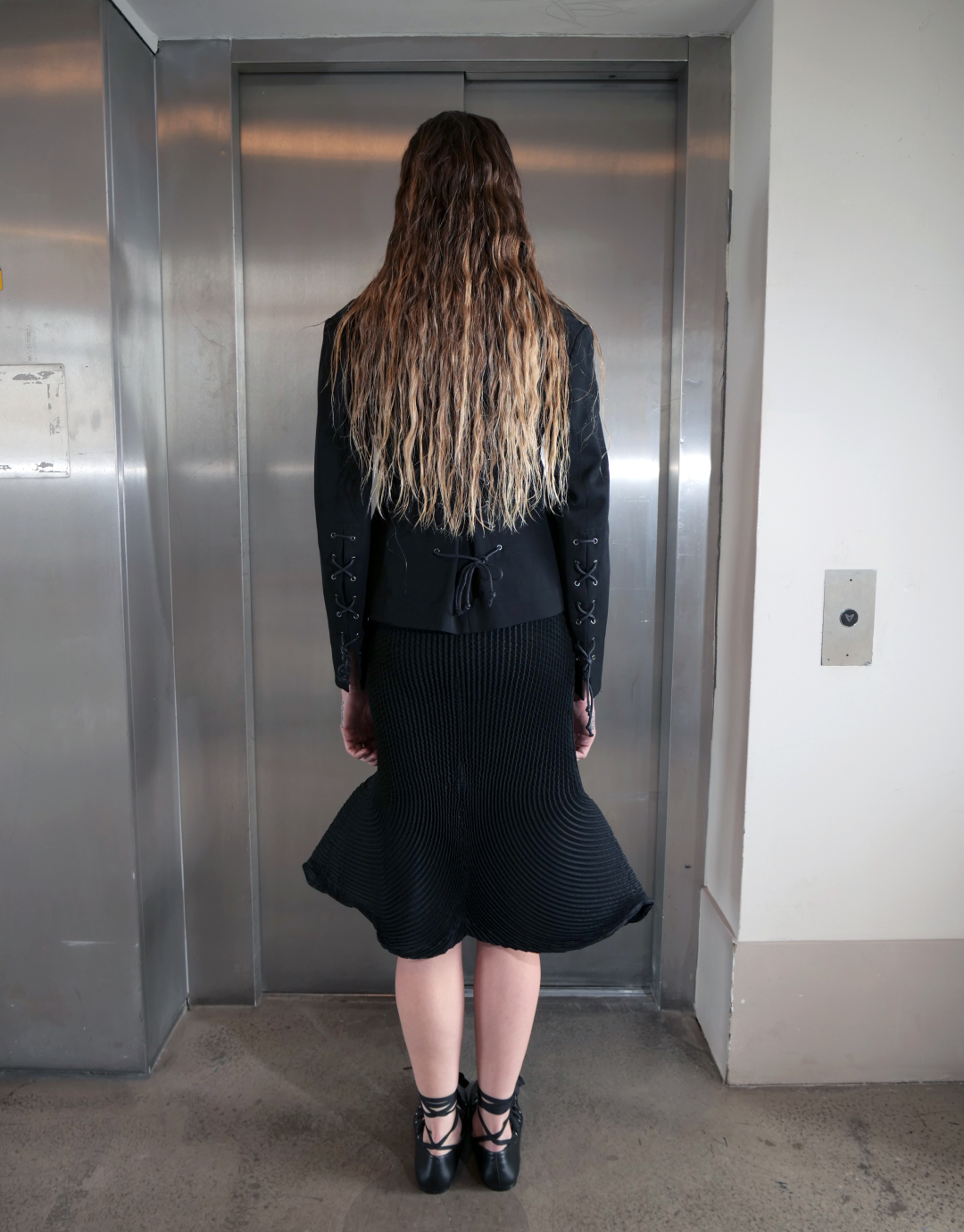 Black Blazer with Lace Up Back and Arms